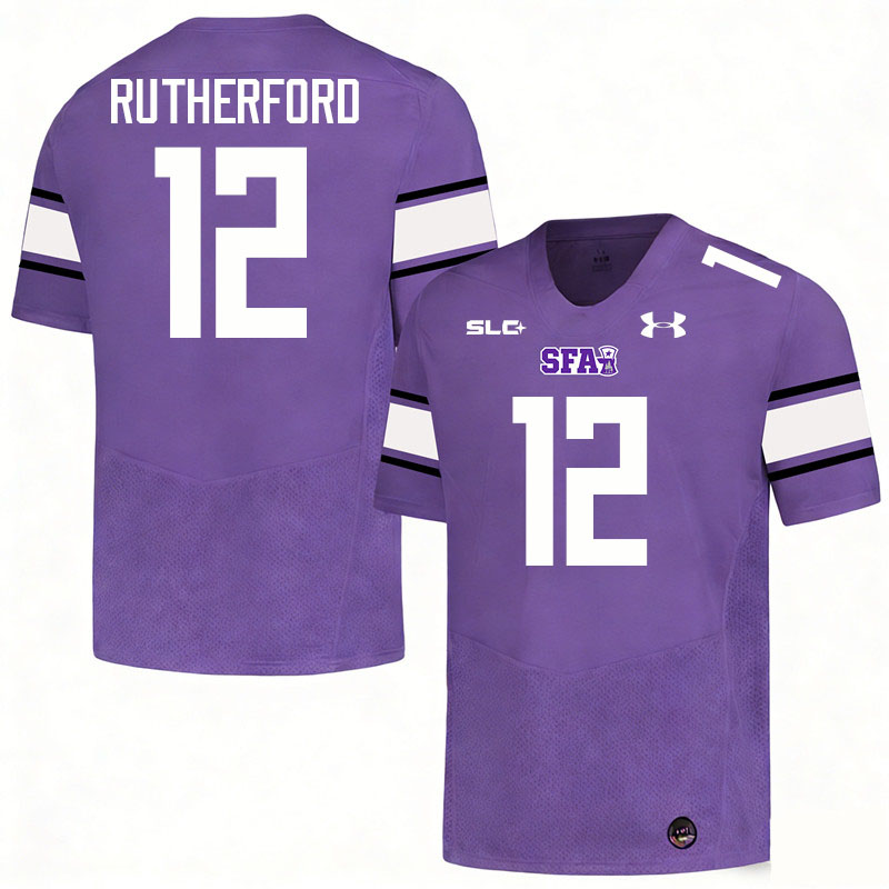 Stephen F. Austin Lumberjacks #12 Gavin Rutherford College Football Jerseys,Uniforms-Purple